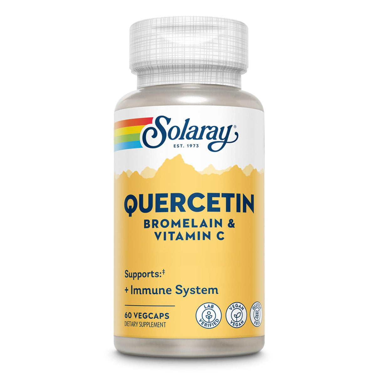 SOLARAY Quercetin bottle front highlighting immune support