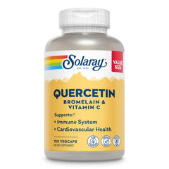 SOLARAY quercetin bromelain vitamin C bottle for daily immune-support and antioxidant potential.