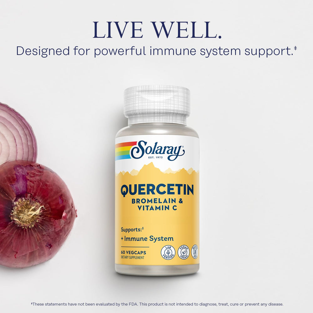 SOLARAY Quercetin Bromelain Vitamin C capsules for daily support