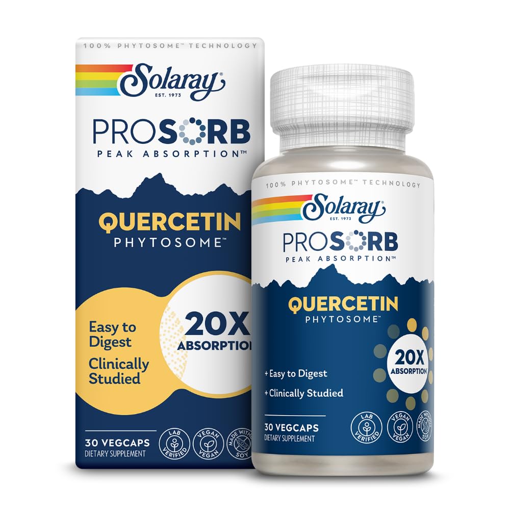 SOLARAY Quercetin Phytosome capsule close-up – 250 mg dose per capsule.