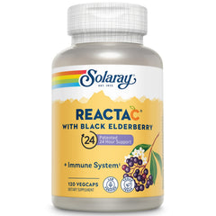 SOLARAY Reacta-C bottle front shows non acidic vitamin C for daily immunity.