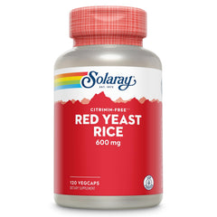 Solaray Red Yeast Rice bottle with capsules for circulatory support