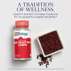 Label close-up of SOLARAY Red Yeast Rice with CoQ-10 and Niacin