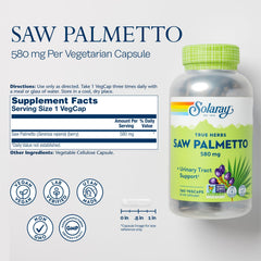 SOLARAY Saw Palmetto berries close-up showing natural fatty acids