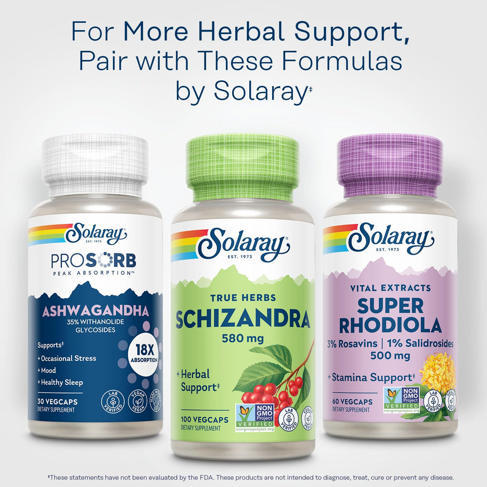 SOLARAY Schizandra Berries on shelf encouraging daily wellness.