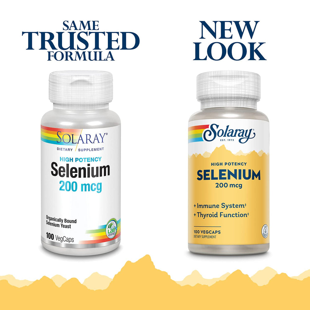 SOLARAY Selenium immune support visual highlighting plant-based capsule