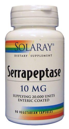 Solaray Serrapeptase label and packaging on box highlighting quality