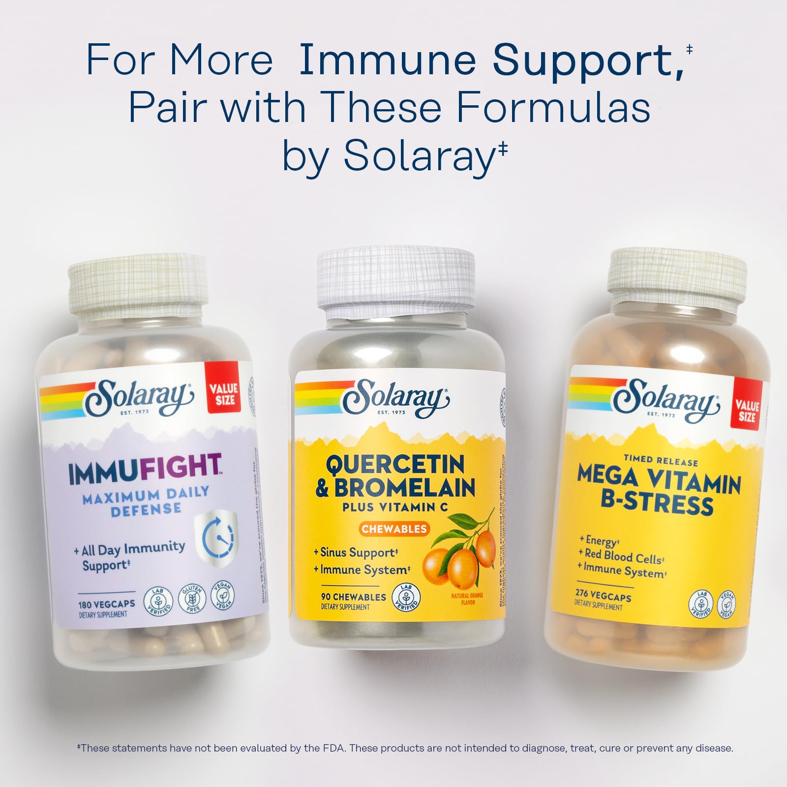 SOLARAY serving size illustration showing 30 chews per bottle
