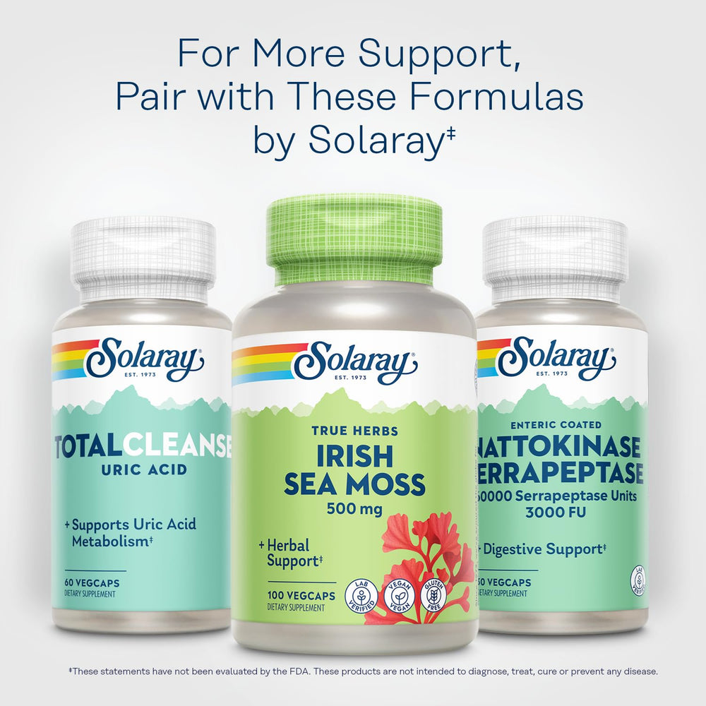SOLARAY bottle with serving suggestions for easy daily use.