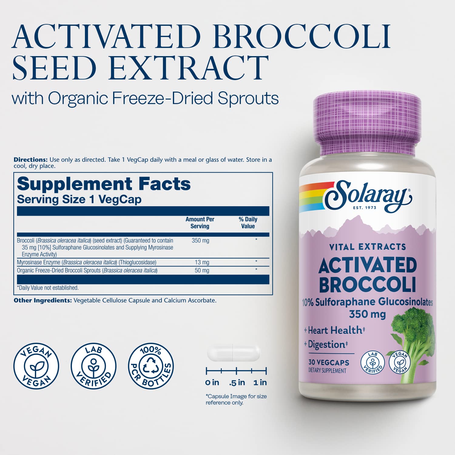 SOLARAY label highlights 10% SGS potency and quality