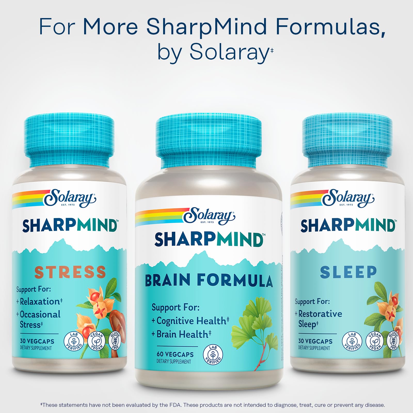 SOLARAY SharpMind lab-tested formula verified in a Utah GMP facility.