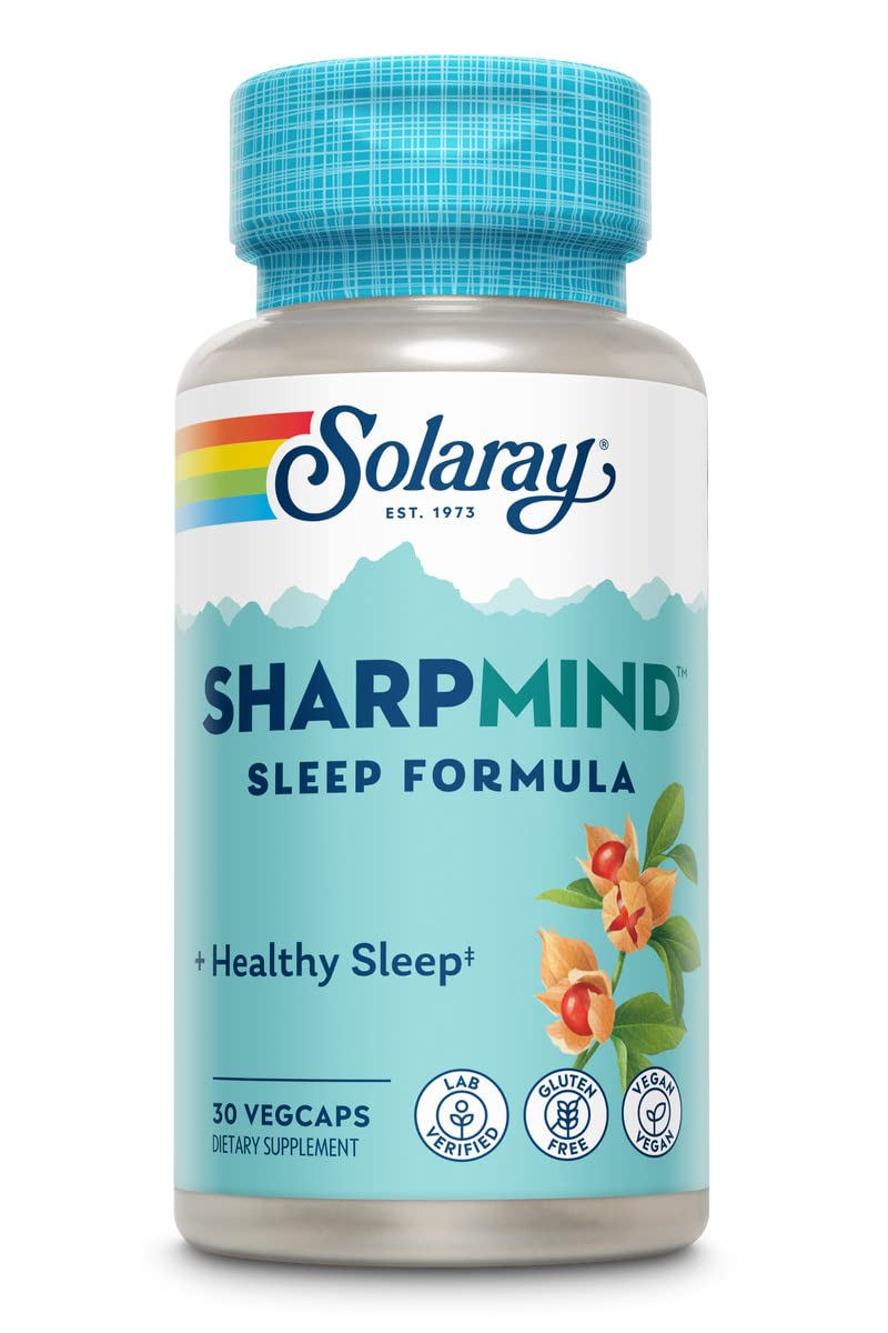 SOLARAY SharpMind Sleep bottle with vegan capsules for calm nights
