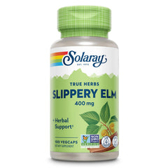 SOLARAY Slippery Elm Bark Capsules bottle front for daily herbal support