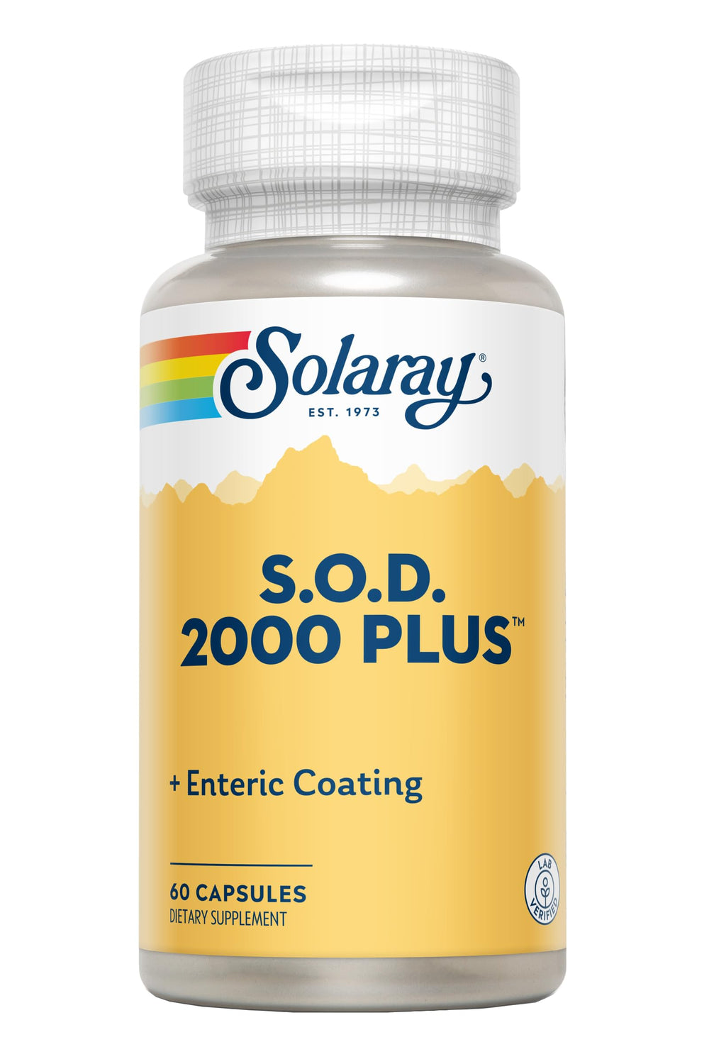 Solaray S.O.D. 2000 Plus enteric-coated capsules protecting enzymes in digestion.