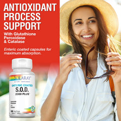 Solaray S.O.D. 2000 Plus ingredients green tea rosemary grape seed for holistic support.