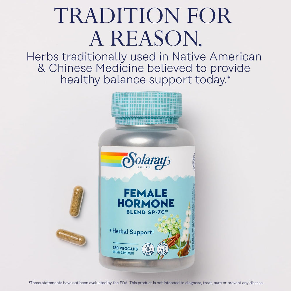 SOLARAY SP-7C capsules in hand illustrate an easy daily supplement routine.