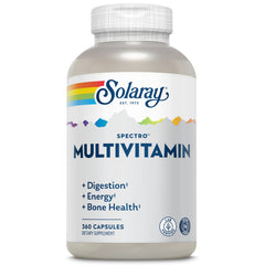 SOLARAY Spectro Multivitamin bottle front showing energy and immune support.