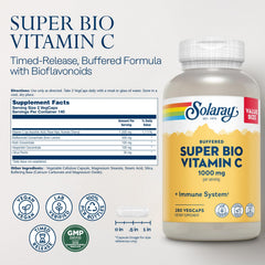 Solaray Super Bio Buffered Vitamin C label highlighting 1000 mg dose