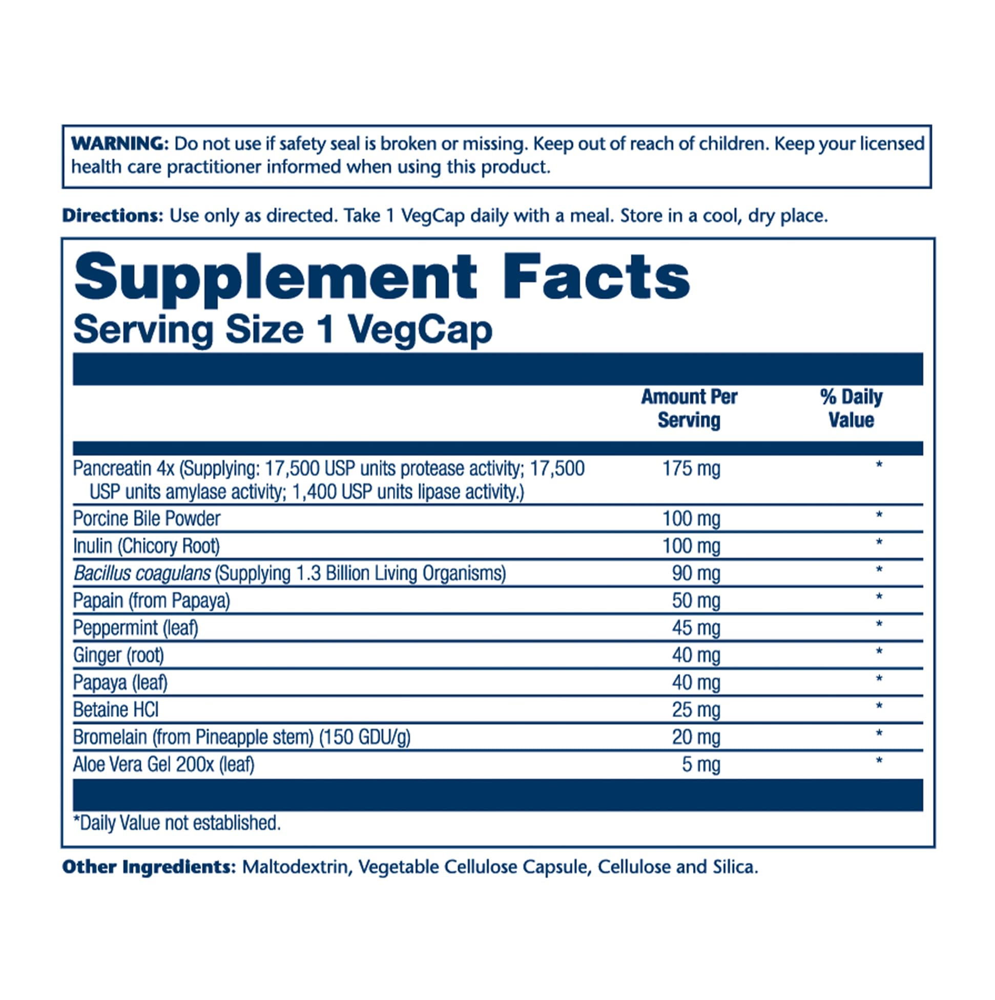 SOLARAY capsules closeup highlights pancreatin enzymes for protein and fat breakdown.