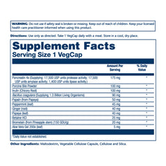 SOLARAY capsules closeup highlights pancreatin enzymes for protein and fat breakdown.