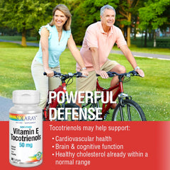 SOLARAY Tocotrienols capsule closeup displaying softgel texture and purity.