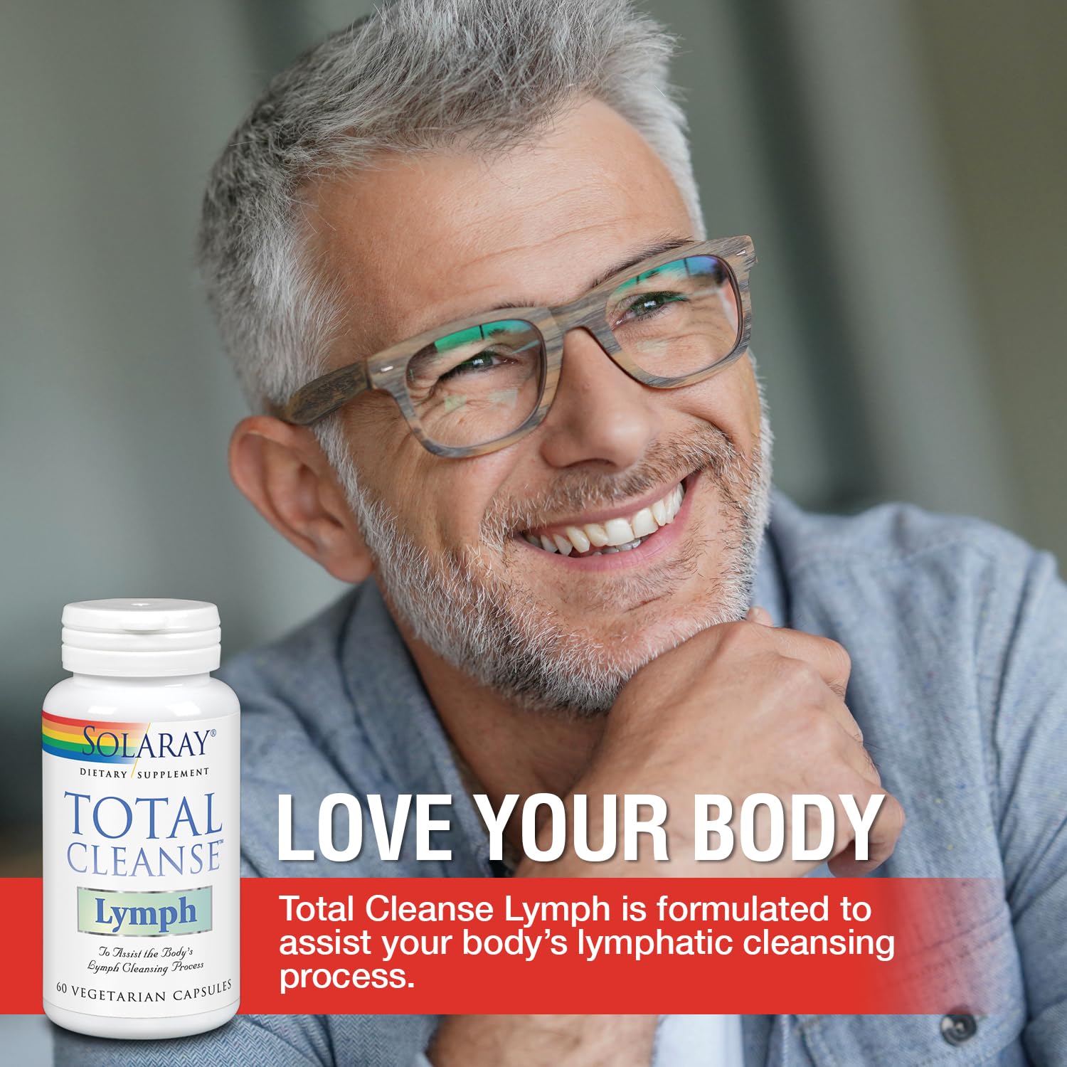 SOLARAY Total Cleanse Lymph herb blend close-up with ginger and echinacea