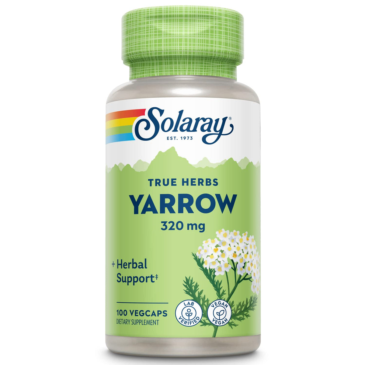 SOLARAY True Herbs Yarrow 320mg capsule for daily wellness support.