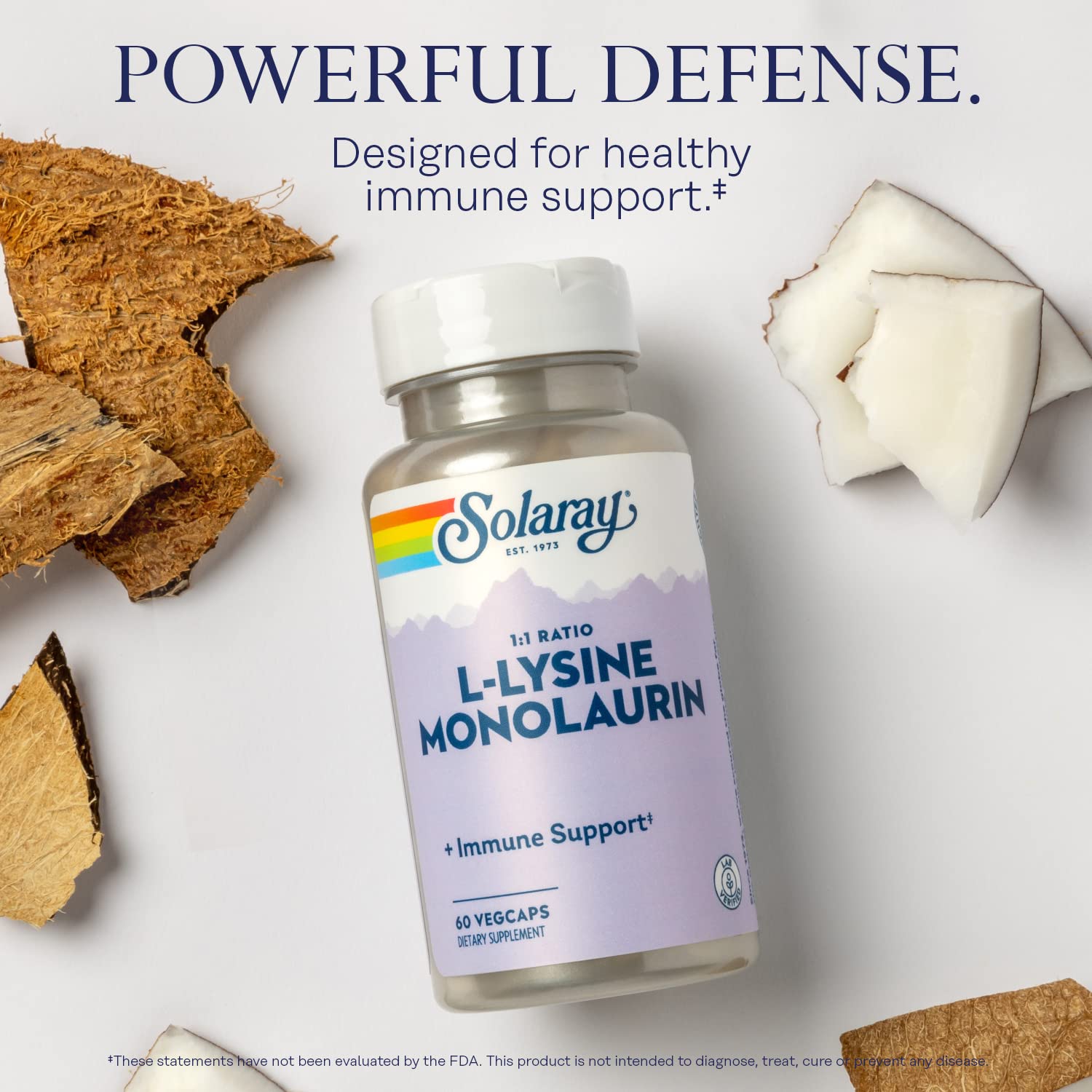 Solaray two-in-one formula VegCaps shown for convenient immune nutrition.