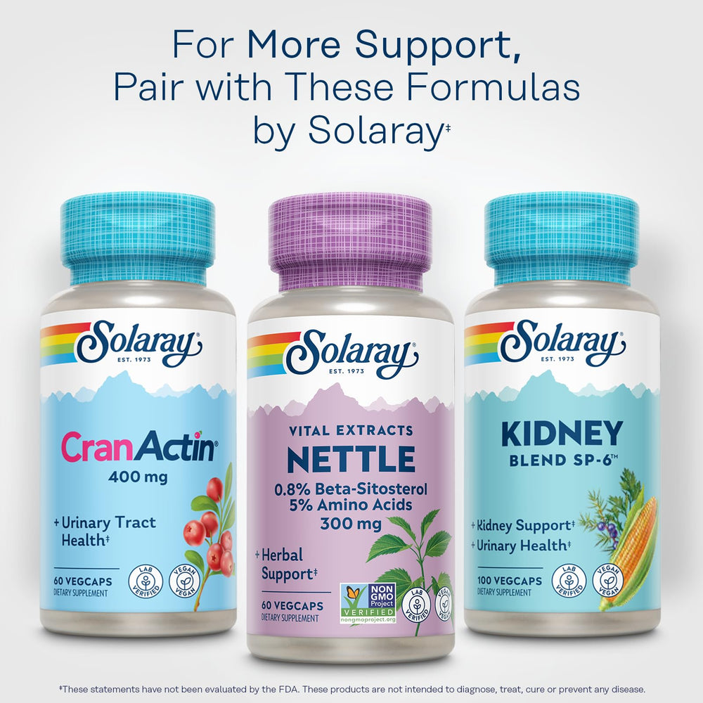 Solaray Utah lab seal on bottle, quality-tested.
