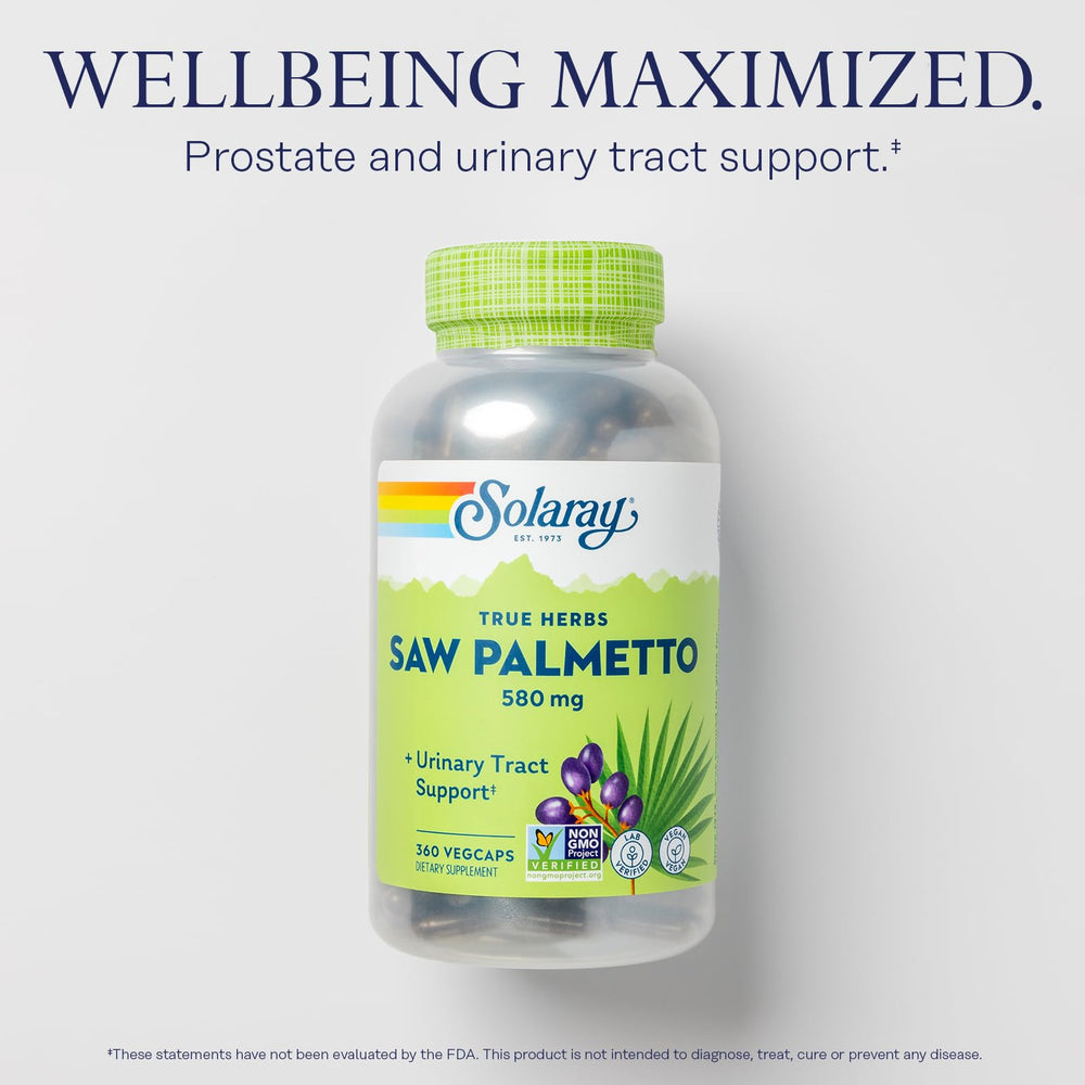 SOLARAY vegan capsules on bottle for daily urinary health support