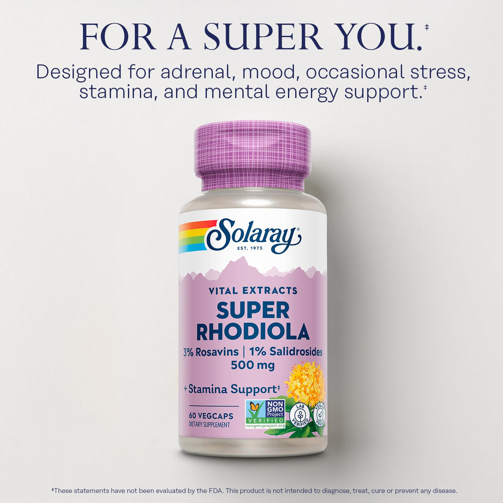 SOLARAY vegan capsules package highlights plant-based daily vitality.