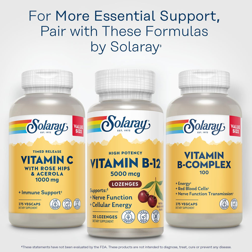 SOLARAY vegan gluten-free lozenge suitable for diverse diets