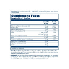 SOLARAY Vitamin B-Complex 75mg label detail highlighting ingredients