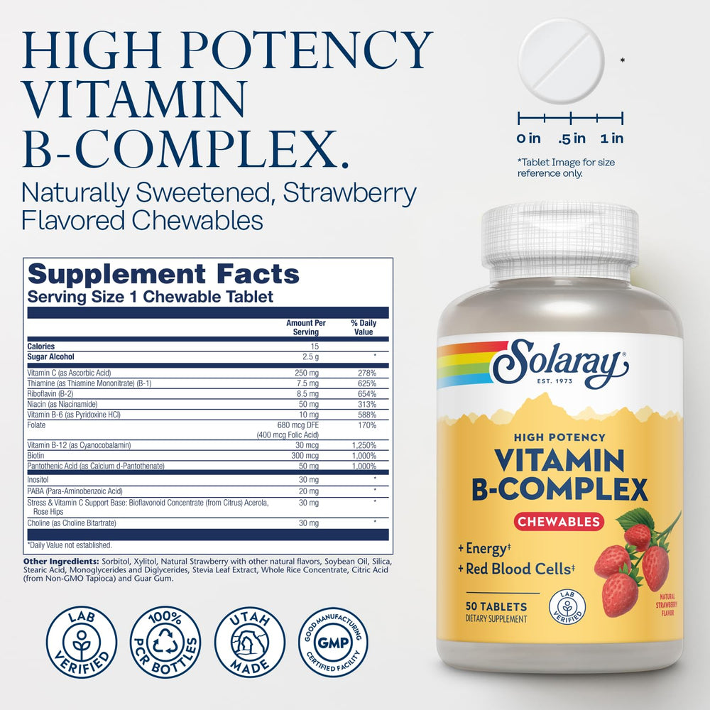 SOLARAY chewables strawberry bottle pour demonstrates easy on-the-go use