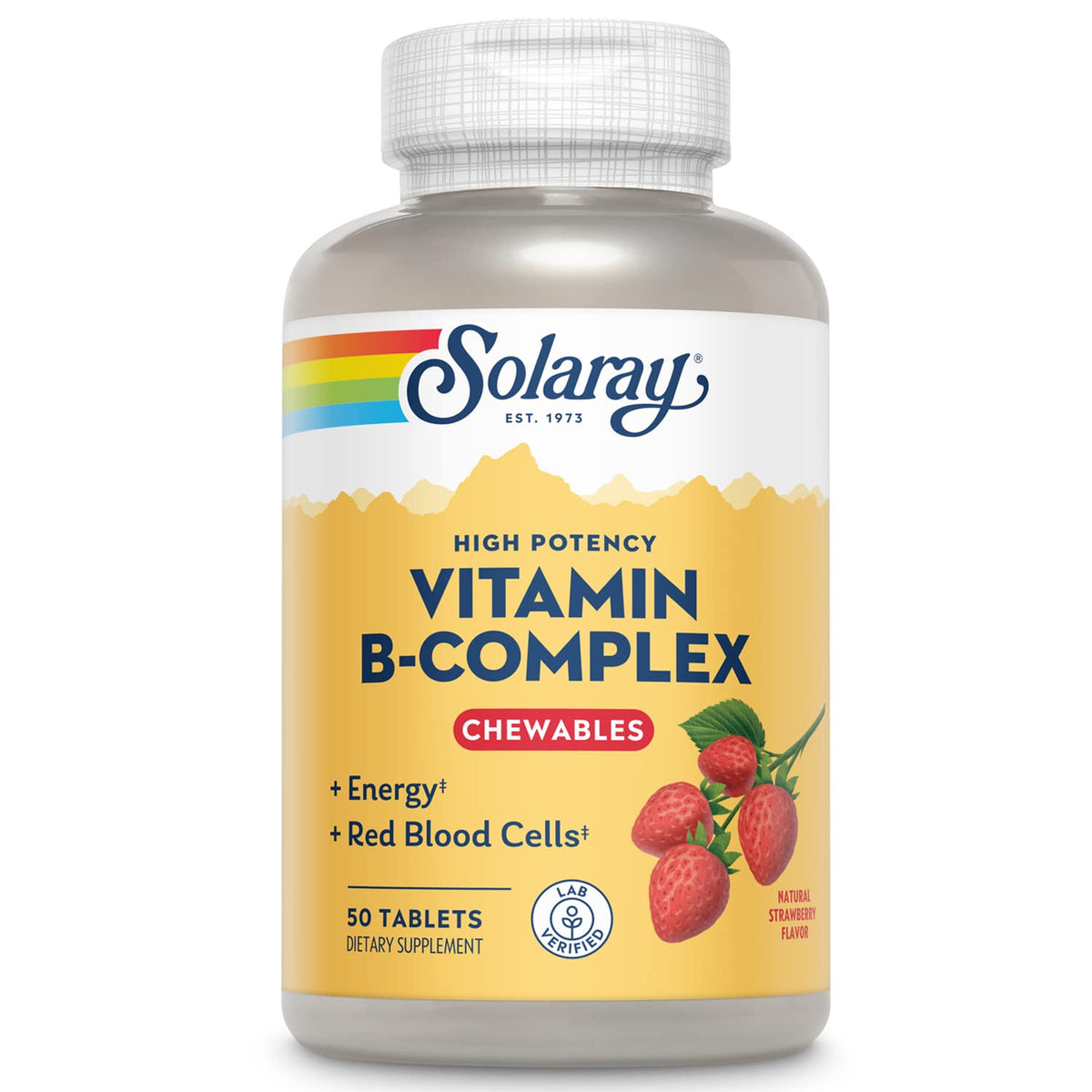 SOLARAY Vitamin B-Complex chewables bottle ready for daily energy support