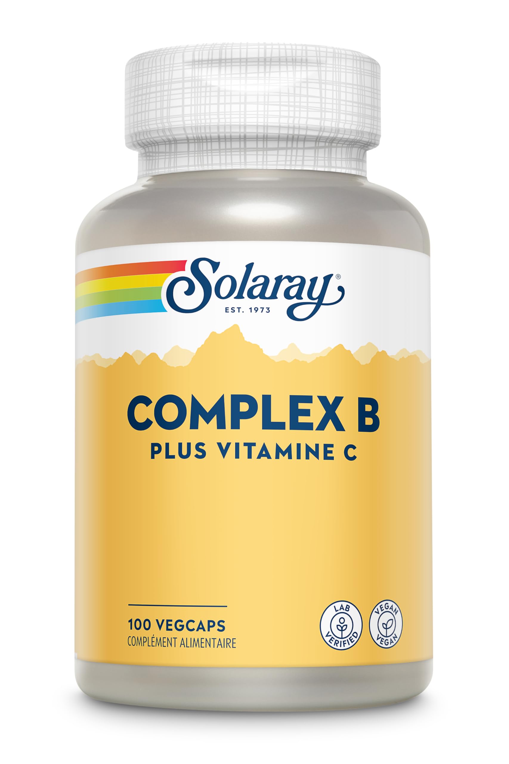 SOLARAY vegan capsules in a bottle for plant-based diets.