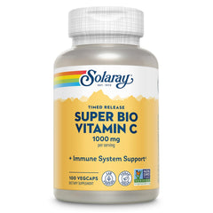 SOLARAY Vitamin C bottle front shows 1000 mg formula for daily immune support.