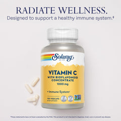 SOLARAY Vitamin C capsules close-up showing vegan, non-GMO formula.
