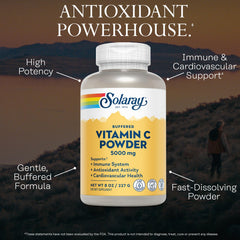 Solaray Vitamin C Powder calcium buffering supports smoother acidity in beverages.