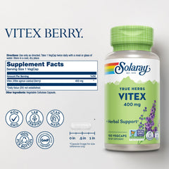 SOLARAY Vitex Berry 400mg capsules close-up for daily use