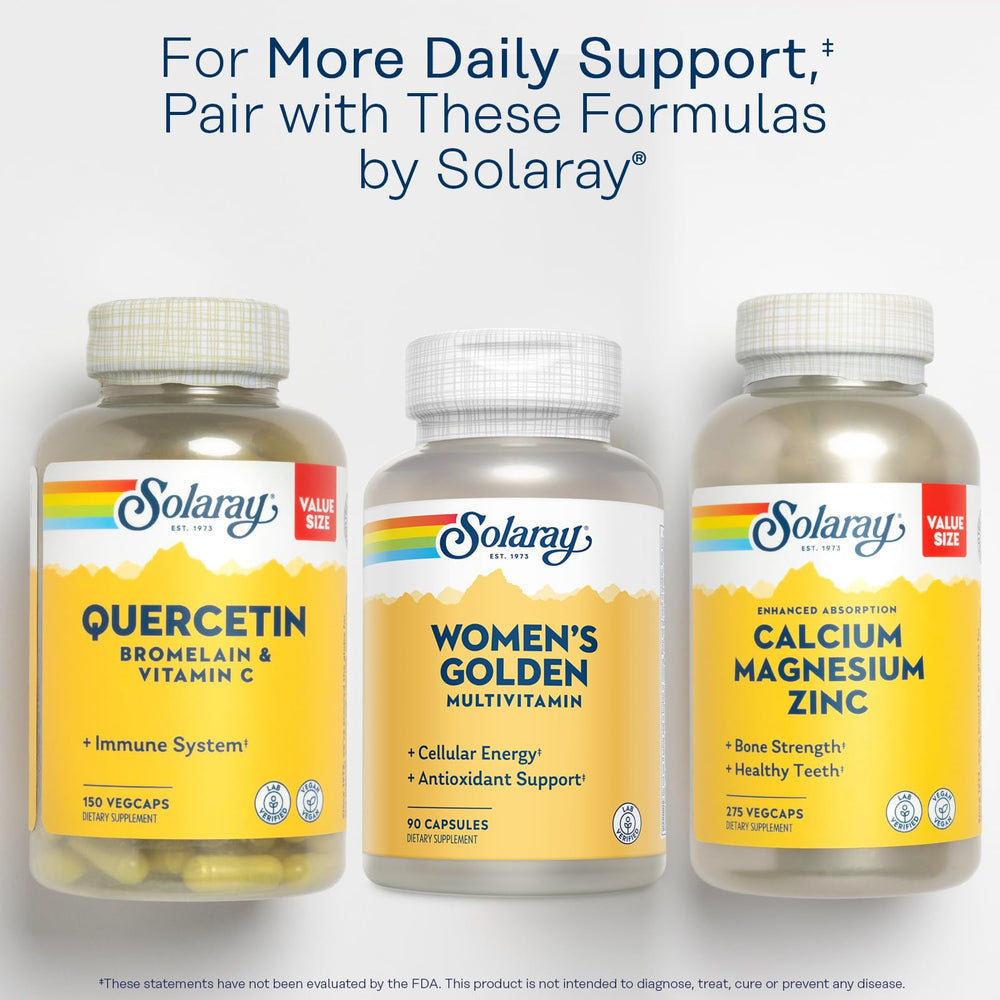 SOLARAY bottle being opened for convenient daily supplementation