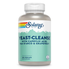 Solaray Yeast-Cleanse bottle front view for everyday wellness routine.