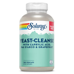 SOLARAY Yeast Cleanse bottle front for daily wellness recognition.