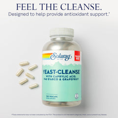 SOLARAY Yeast Cleanse capsules shown for daily serving.