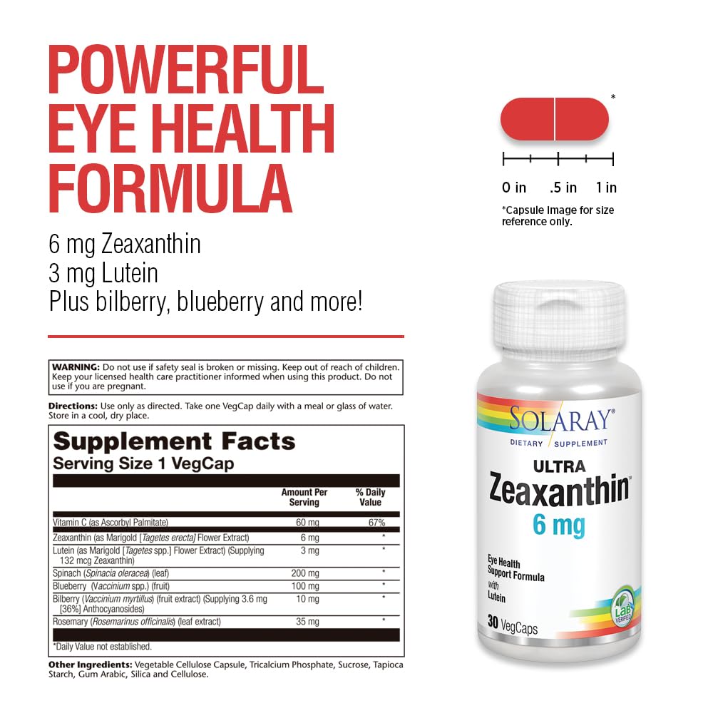 SOLARAY Zeaxanthin-Lutein softgels for everyday eye wellness.