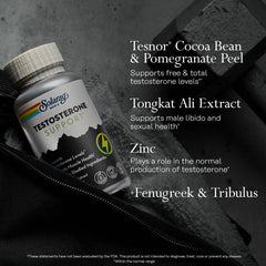 SOLARAY zinc 11 mg dosage on label supporting testosterone production