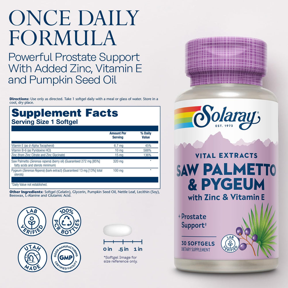 SOLARAY Zinc Vitamin E softgels – essential nutrient support for men