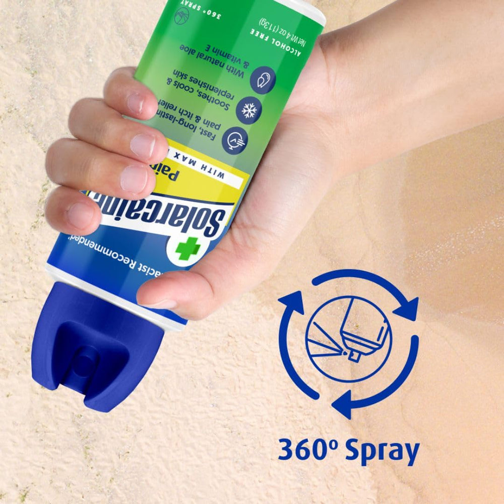 Solarcaine Aloe Spray fórmula sin fragancia y sin alcohol para piel sensible