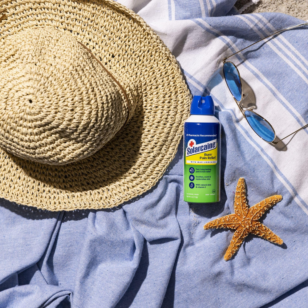 Solarcaine Aloe Spray para el rostro, aplicación segura en la palma de la mano