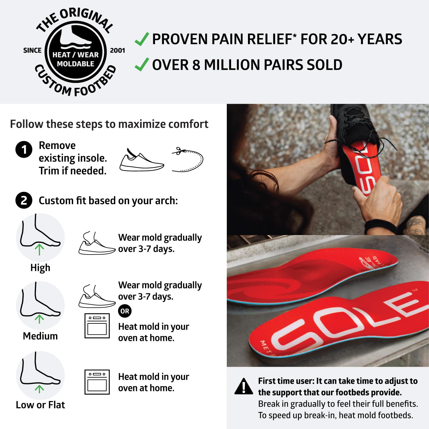 SOLE Active Medium neutral-alignment design supports comfortable posture and reduced fatigue